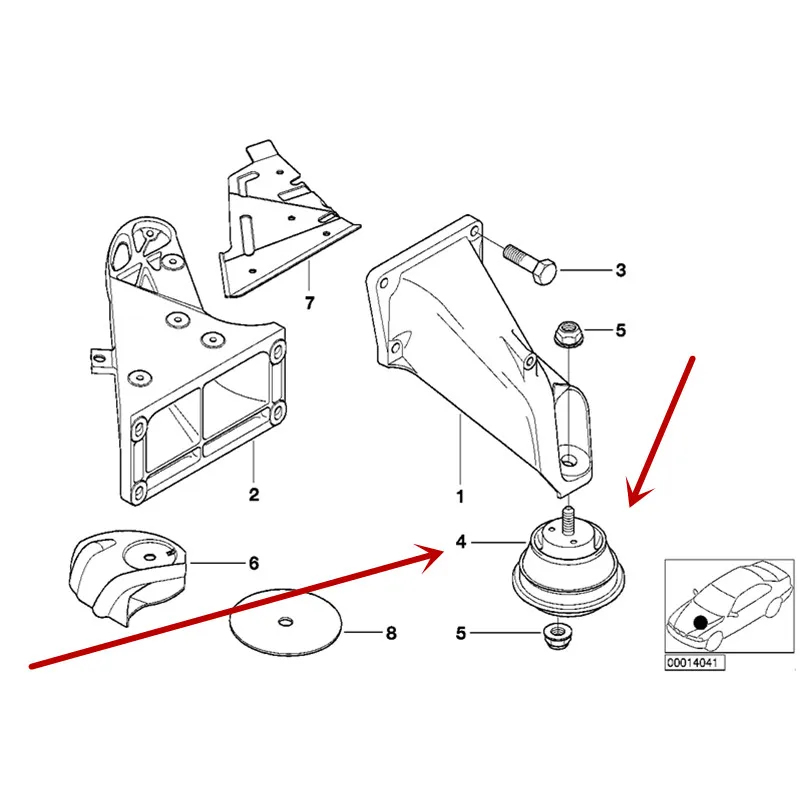 Двигатель автомобиля ноги резиновые E90 318 320 325i 3.0i 2.5si 330cib mw2004-2007 328X3 Z4 факсированная Скоба стабильная резиновая подушка с длинными рукавами