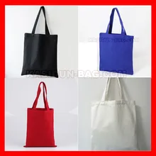 100 шт./лот) с фабрики простая пустая синяя черная белая Ситцевая сумка для покупок из хлопка