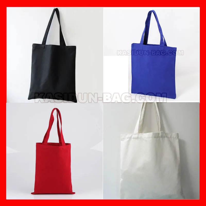 

(100pcs/lot) factory wholesale plain blank blue black white calico shopping bag cotton