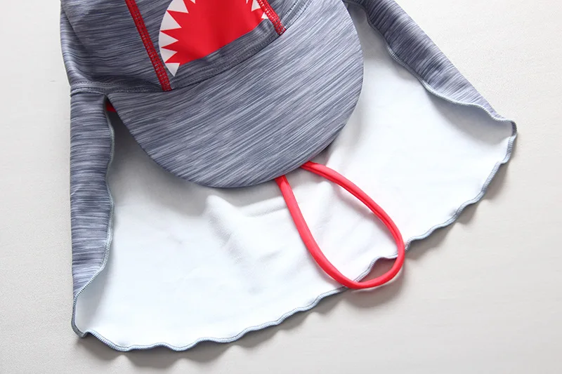 2019 New summer baby boy swimwear+hat 3pcs cartoon swimming suit long