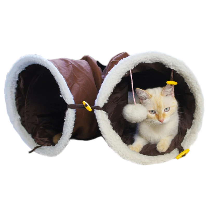 

Pet Cat Tunnel 90cm Long Tunnel Toy Fun Toys for Cats Rabbit Kitten Play Tunnel Canvas Toys Pet Supplies 2 Color