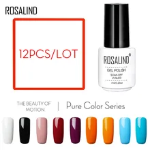 Rosalind 7 мл 12 шт./лот дизайн ногтей гель Лаки комплект чистая серии УФ гель лак для вымачивать праймер Fast Dry длительный лак маникюра