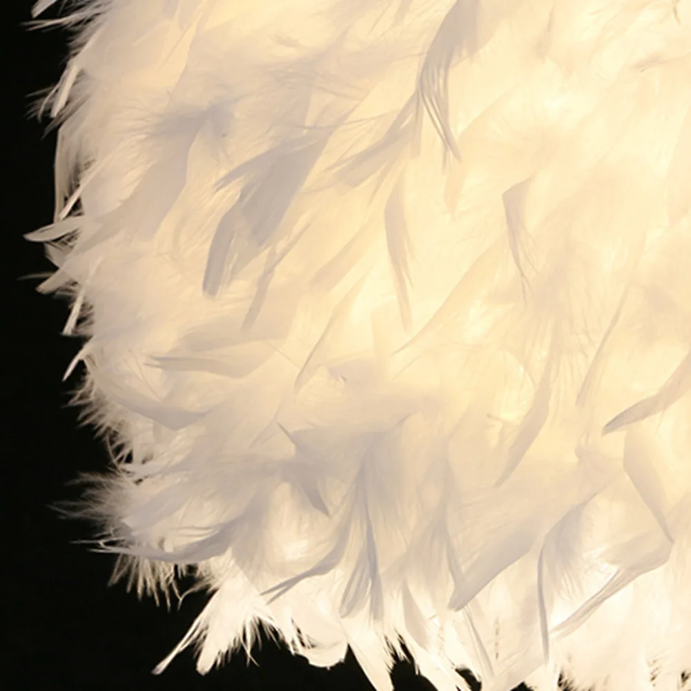 Женские туфли с отделкой белыми перьями, подвесные светильники лампы E27 Светодиодный Потолочный подвесной светильник Романтический спальня, зал декоративная висячая лампа Hanglamp для ребенка