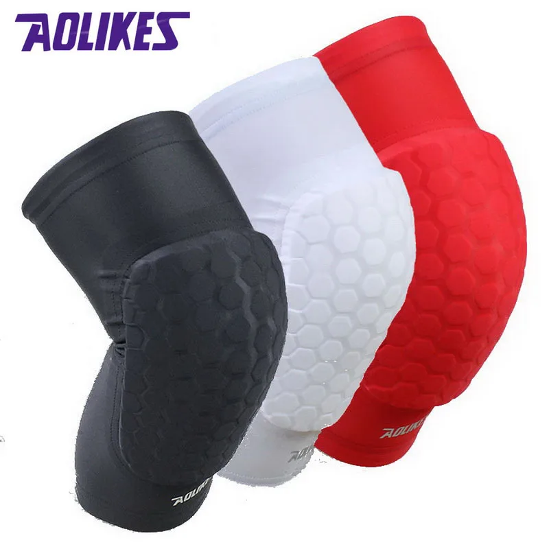 AOLIKES 1 пара защитные наколенники с шестигранной губкой баскетбольные наколенники компрессионные наколенники спортивные защитные A-66