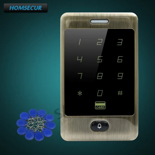 

HOMSECUR Waterproof Anti-Vandal Standalone RFID ID Metal Access Control With Doorbell