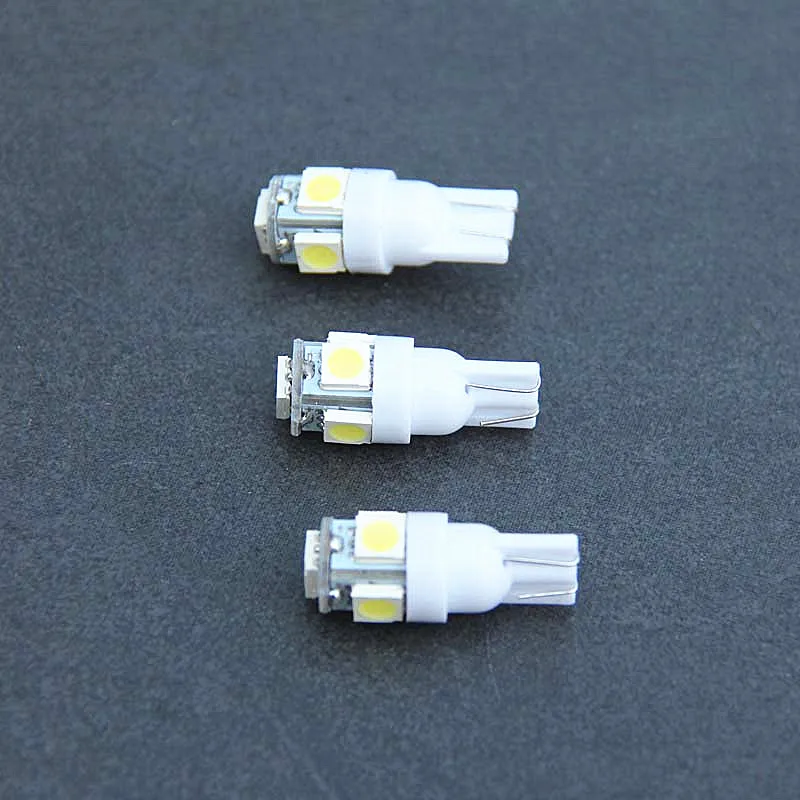 T10 W5W 194 T10 led 웨지 5smd 168 교체 역방향 신호 트렁크 주차 조명 램프 화이트 전구, 2 개