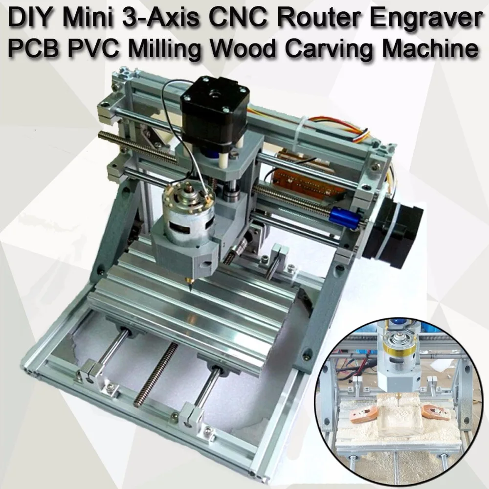 DIY Мини 3 оси ЧПУ маршрутизатор гравер PCB ПВХ фрезерный станок для резьбы по дереву DIY M