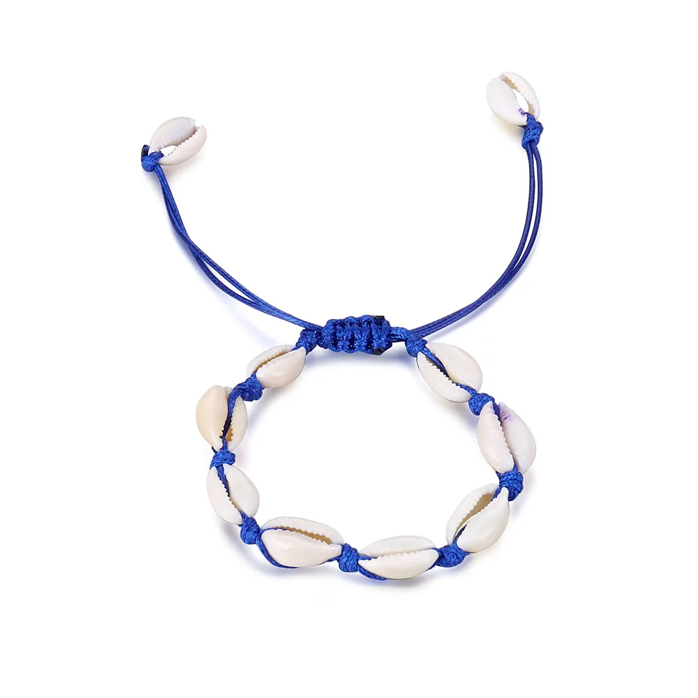 IPARAM, богемский винтажный браслет-цепочка в виде ракушки, женский пляжный Морской браслет в виде ракушки, ножной браслет, ювелирные изделия, вечерние, подарок - Окраска металла: Покрытый голубым цинком