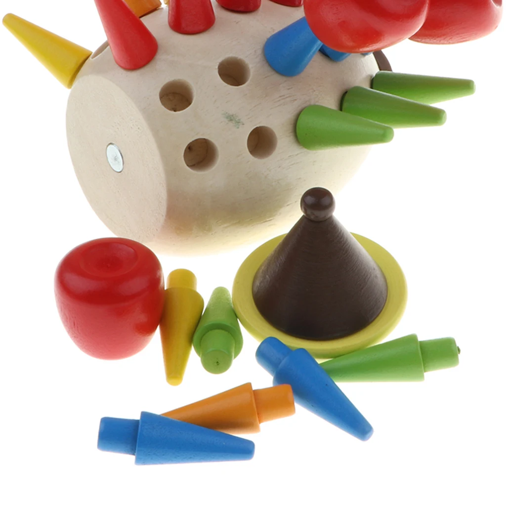 Disassembly & Assembly Magnetic Hedgehog Toy Kids Baby Wooden Toy Early Education Teaching Puzzles Kits Play Activity