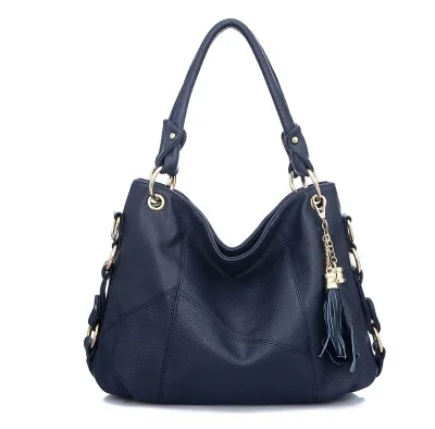 Женская сумка с кисточками, известный бренд, дизайнерская сумка на плечо, женская модная сумка через плечо, женская сумка из искусственной кожи, сумка для сумки - Цвет: dark blue