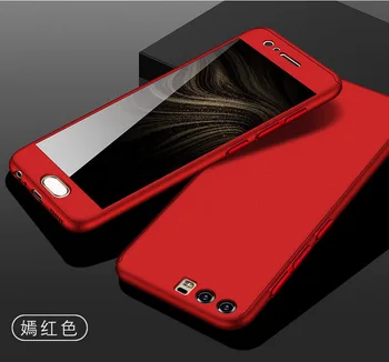

500pcs 360 Degree Full Cover Case For Huawei P9 P10 P20 Lite Plus Cases With Glass For Huawei P20 Mate 9 10 Lite Pro Phone
