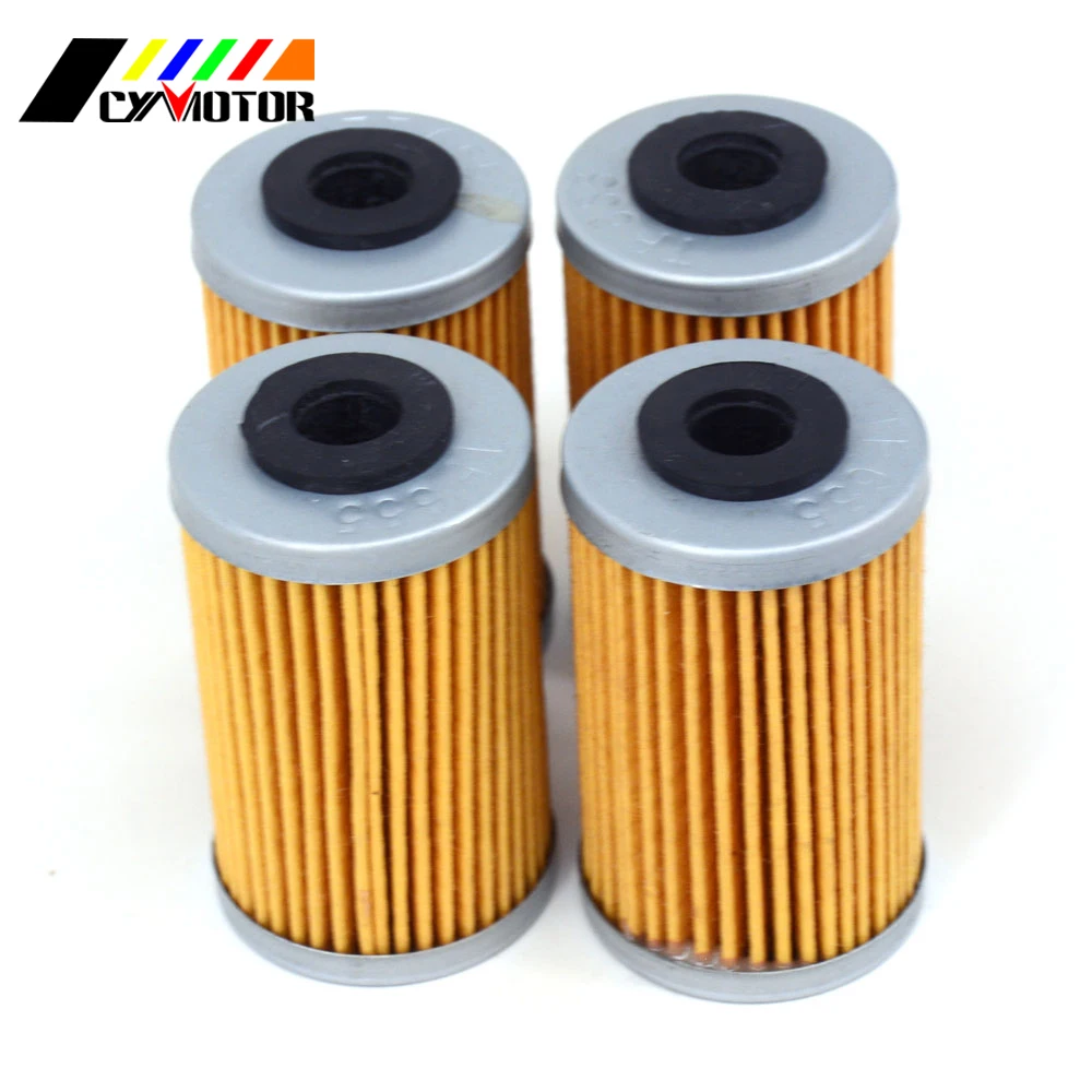 

Motorcycle 4pcs Engine Oil Filter Machine Filter For KTM EXC SX MXC XCW SMR SX XC EXE 400 450 520 525 540 560 620 625 640 690