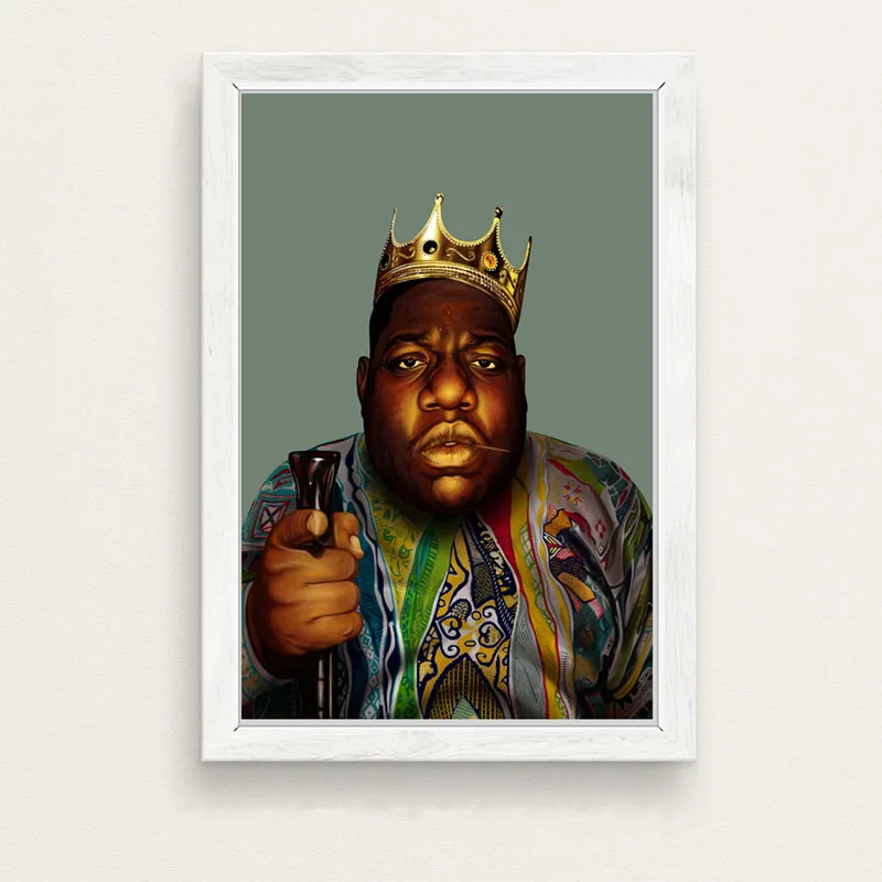 Книги по искусству живопись пресловутый B.I.G Biggie Smalls гангста рэп дым Star 2PAC плакат печать настенные панно для гостиная домашний декор - Цвет: Коричневый