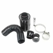 Universal Racing Black Carbon Fiber Cooling System Cold Feed Induction Kit & Carbon Fibre Air Filter Box Without Fan RS3-OFI012 universal racing carbon fiber cold feed induction kit carbon fiber air intake kit air filter box with fan