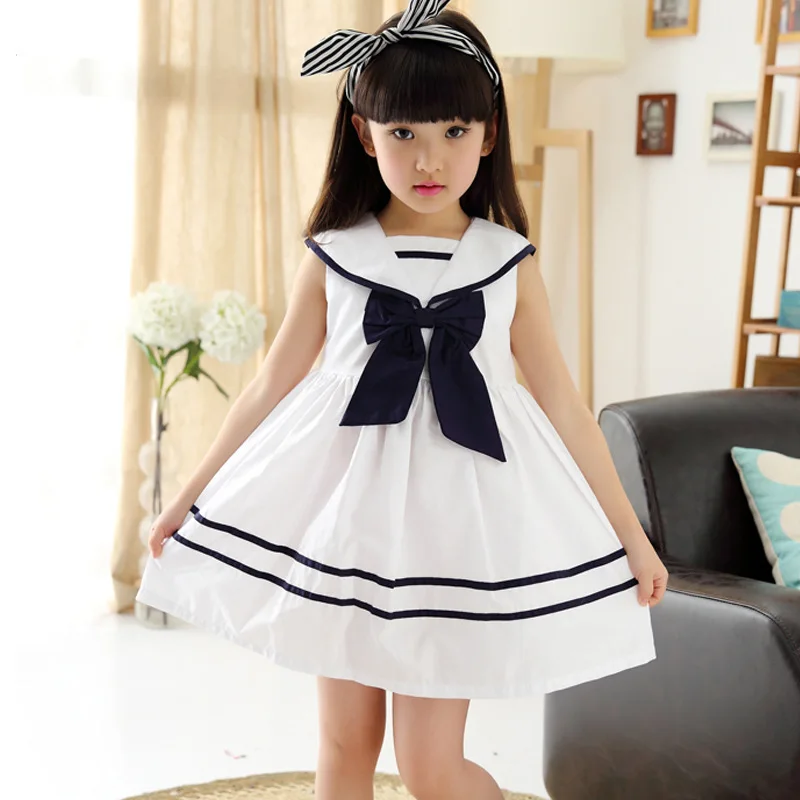 2015 Cute School Girl Bow Dress 3 4 5 6 7 8 9 10 11 12 13 Years Old