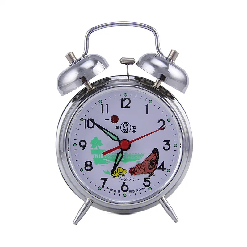 Ветер Кварцевый Будильник медный сердечник цвета старого металла в стиле ретро громкий указатель односторонние простые современные часы для сна