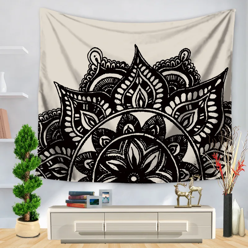 

CAMMITEVER Table Cloths Indian Tapestry Black White Gray Blue Green Bohemian Tapestry Wall Hanging Mandala Towel Bedspread Shawl