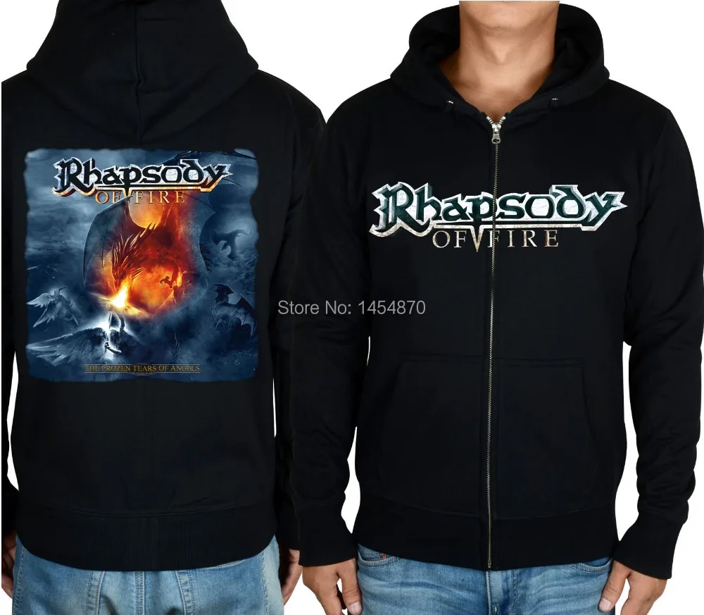 2 вида стилей верхняя одежда на молнии пуловеры Дракон Рапсодия огня рок черный Толстовки куртка панк Хардрок флис