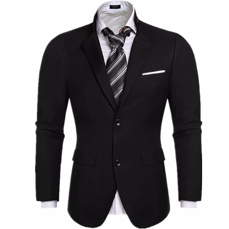 Черный цвет мужской пиджак Формальные Свадебные два зерна пряжки Лидер продаж высокое качество пользовательских Мужская пиджак