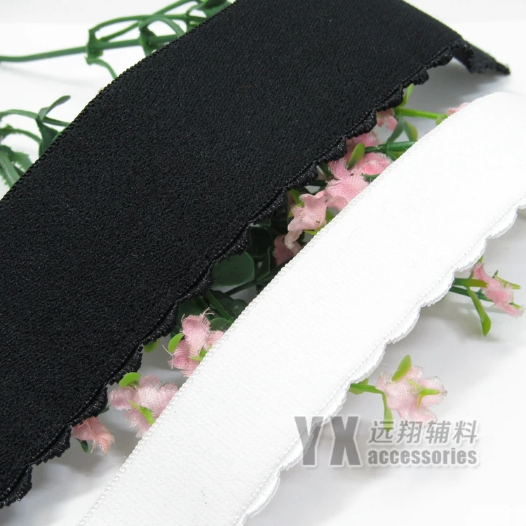 

25mm 30mm 40mm 50mm wide elastic webbing for underwear sports clothing one side plush soft elastic band black white 5meters/lot