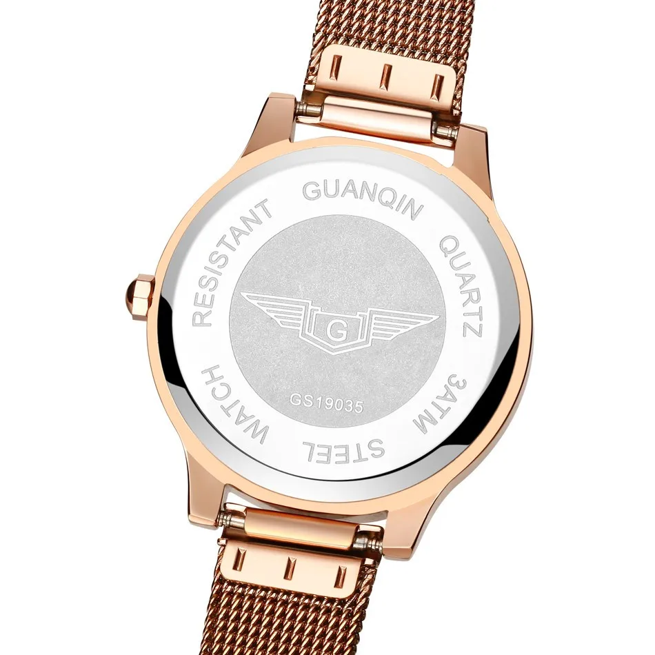 GUANQIN Women Watches Fashion Casual Quartz Watch Gold Women Bracelet Watch Stainless Steel Strap relogio feminino famous brand  (15)