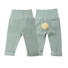 Одежда для новорожденных девочек одежда для малышей леггинсы, узкие брюки Карамельный цвет зимние теплые брюки для девочек