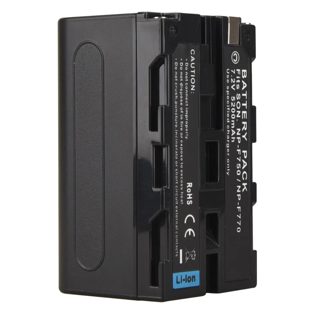 Kaufen 1 stück Hohe Kapazität 5200 mah NP F770 NP F750 NP F770 np f750 NPF770 750 Batterie für Sony NP F770 NP F750 F960 f970 Kamera Batterie