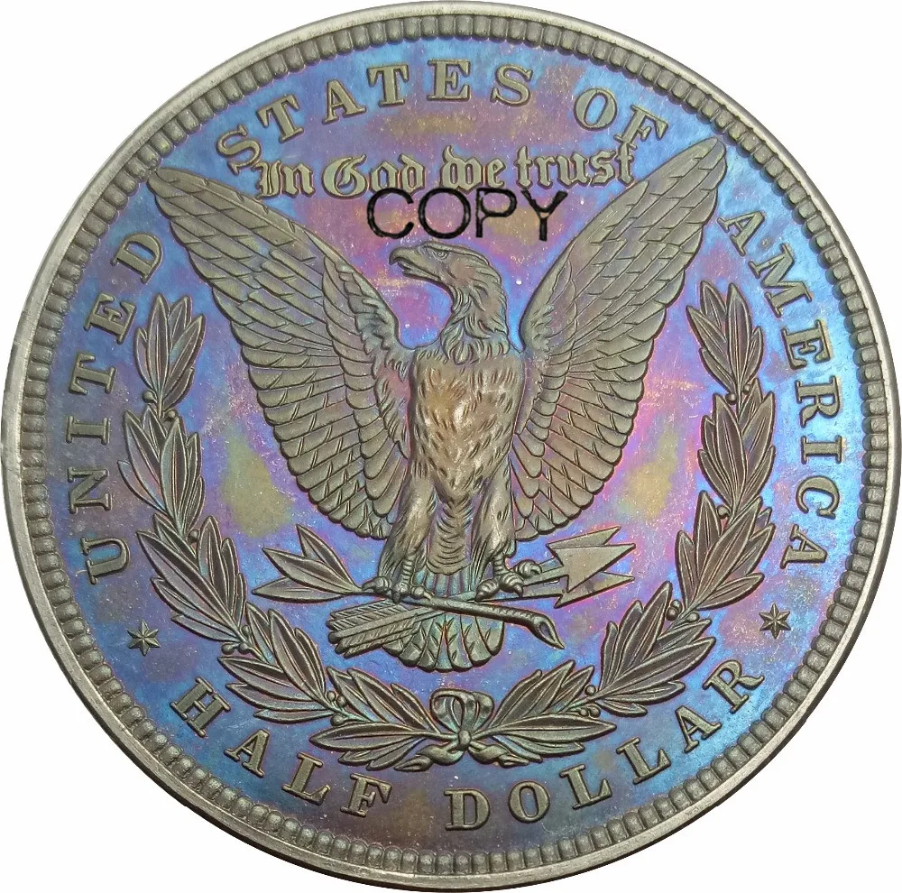 Соединенные Штаты Америки эффектные 1877 50C Morgan половина доллара латунные посеребренные копии монет