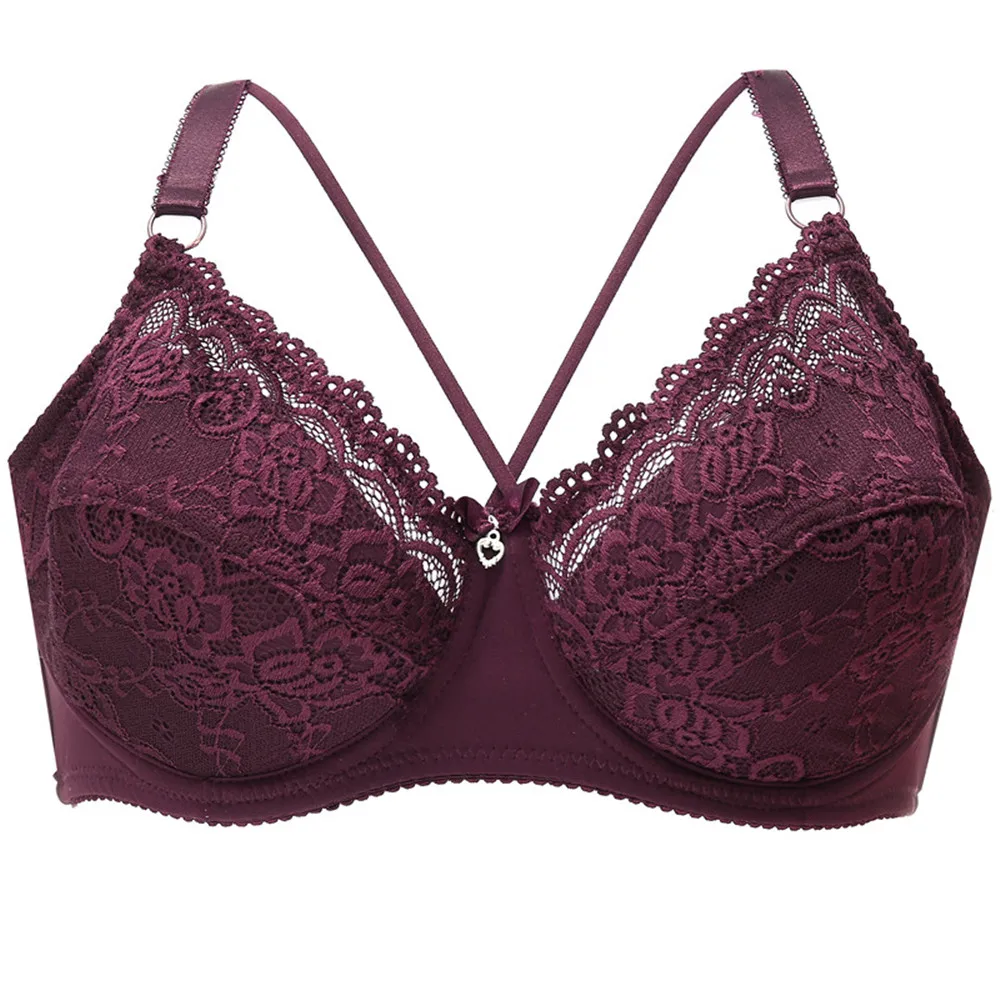 

Plus Size Women's Bra Seamless Adjustable Lace Full Cup Thin Underwear Bra D E Bralette Underwire Brassiere Female Elegant Bra