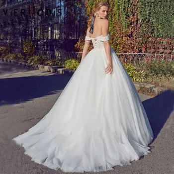 

Cap Sleeve Backless Wedding Dress Vestidos De Noivas Elegant Chapel Train Strapless Lace Appliques Ball Gown