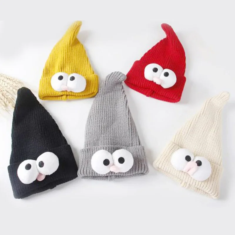

Funny Big Eye Cartoon Animal Hats Children Warm Knitted Winer Hats For Girls Boys Warm Beanies Lovely Baby Caps