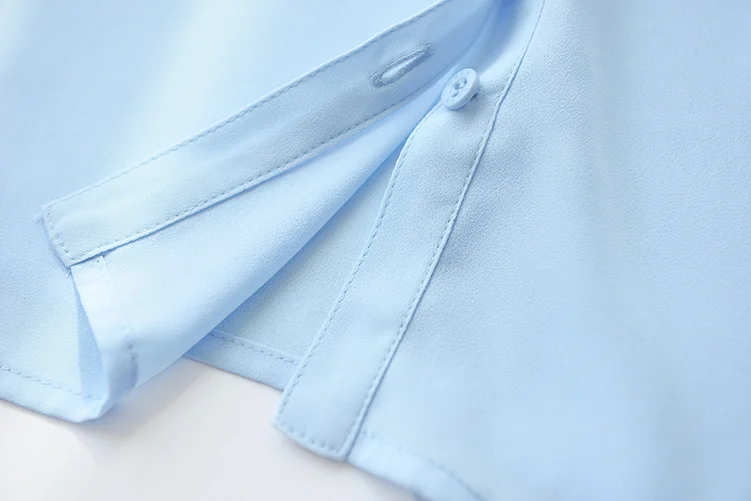 Dabuwawa синий галстук-бабочка оборками Элегантные повседневные шифоновые Блузы сладкий плиссированный короткий рукав рубашки Топ# D18BCF011
