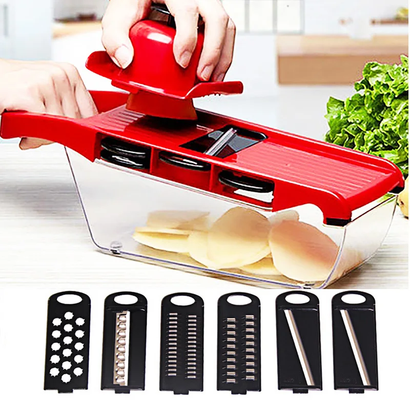 

Manual Vegetable Cutter With Steel Blade Potato Peeler Carrot Grater Fruit Slicer Masher Kitchen Shredder Accessories