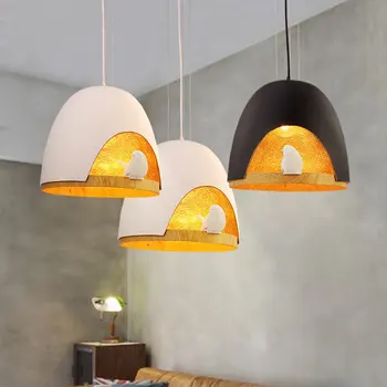 

AC E27 Cord Pendant American Retro Mediterranean Bedroom Restaurant Light Bar Terrace Balcony Aisle Garden Bird Pendant Lamp