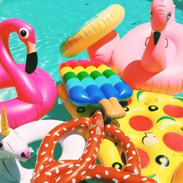 Inflatable Pool Floating Toys Summer Fun Bali Island Swimming Inflatable Pool Floating Toys Summer Fun Bali Island Swimming Donut Swan Flamingo Ride