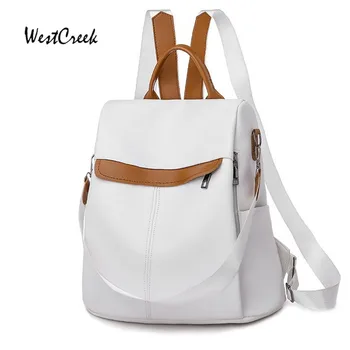 

WESTCREEK Brand Anti-theft Shoulder Bag Women PU Leather Waterproof Multi-function Travel Bag Leisure Small Backpack Purse