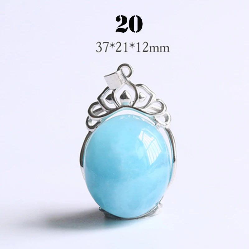 

Natural Blue Aquamarine Pendant Water Drop Clear Stone Women Man Love Party Lucky Gift 37x21mm 925 Silver Necklace Pendant