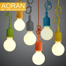Modern Colorful Silicone Pendant Lights E27 Lamp Holder 120V/220V Fashional Pendant Light For Home Decoration Lovely Lighting