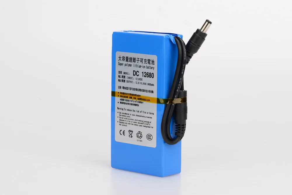 

MasterFire 3set/lot DC 12V 6800mAH Lithium Rechargeable Battery Pack Charging Power Bank For GPS Car Camera Camcorders DC 12680