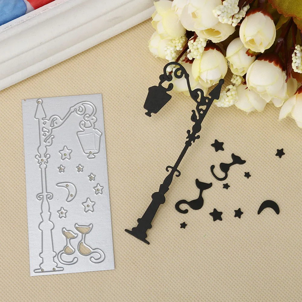 

Street lights at night Metal Cutting Dies Stencils For Scrapbooking Photo Album Decorative Embossing DIY Paper Cards Craft Dies