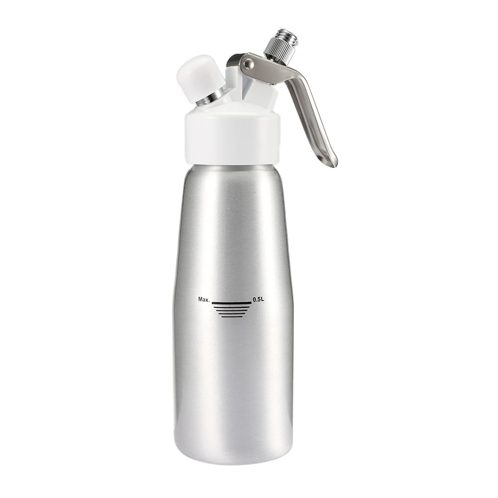 

500ml Professional Aluminum Cream Foamer Gun Cream Whipper Butter Dispenser Coffee Dessert Cake Kitchen Baking Tools