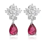 SLBRIDAL Art Deco-pendientes gota de circón cúbico, pendientes gota de zirconia cúbica, pendiente de boda, joyería nupcial, pendientes diarios para niñas ► Foto 1/4