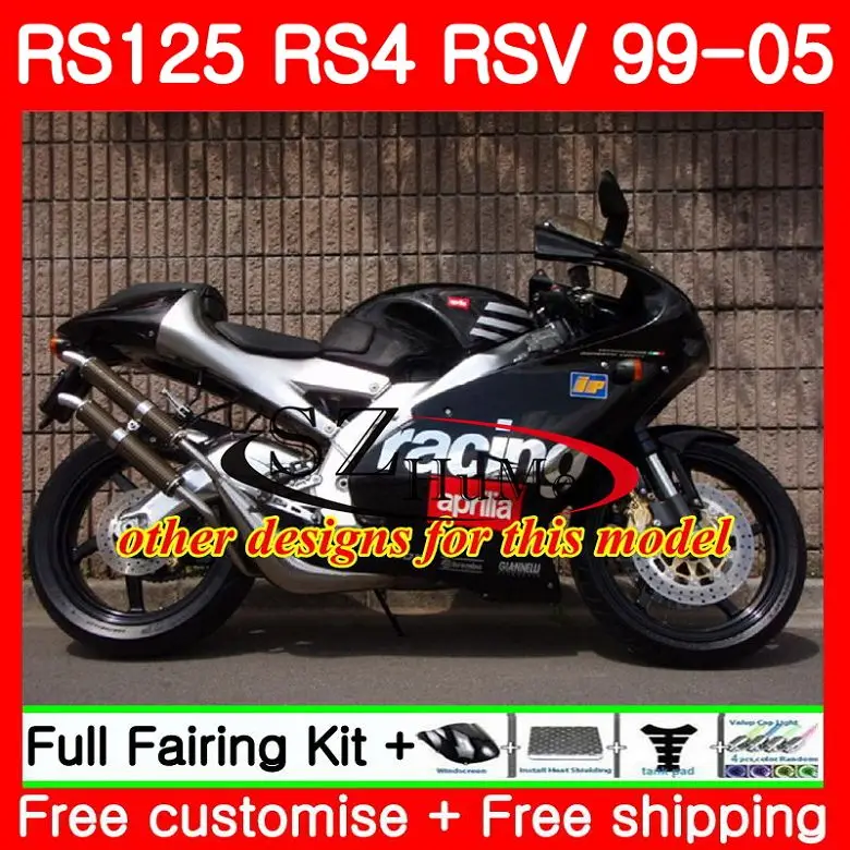 Корпус для Aprilia глянцевый черный RS 125 1999 2000 2001 2002 2003 2005 84SH3 RS4 RS-125 RSV125 RS125 99 00 01 02 03 04 05 обтекатели