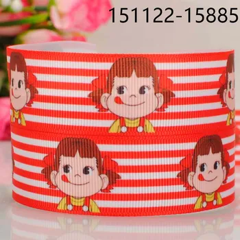 

free shipping 50 yards 7/8 " 22 mm sweet Peko pattern print grosgrain tape cartoon ribbon for packing
