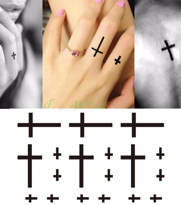 

Waterproof Temporary Tattoo Sticker small cross sun and moon on finger ear tatto flash tatoo fake tattoos for girl women men
