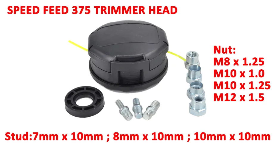 Мульти триммерная головка скорость подачи 375 с M7 M8 M10 M12 болт гайка адаптер мужской женский для нейлоновой резки травы кусторез триммеры