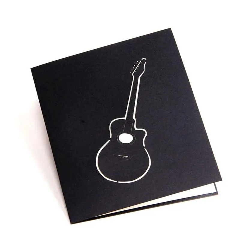 Carte De Voeux Pop Up 3d Pour Guitare Carte Cadeau Faite A La Main Pour Anniversaire De Mariage Joyeux Noel Thanksgiving Aliexpress