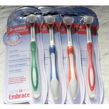 

2018 new Creative 3 Sided Silicone Safety Teeth Brush ultrafine soft-bristle adult toothbrush Oral Health Nano Toothbrush
