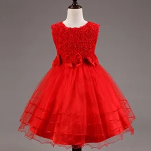 Nacolle Summer Style 3 10 Year Princess Dress For Girls Flower lace baby dresses kids Sleeveless