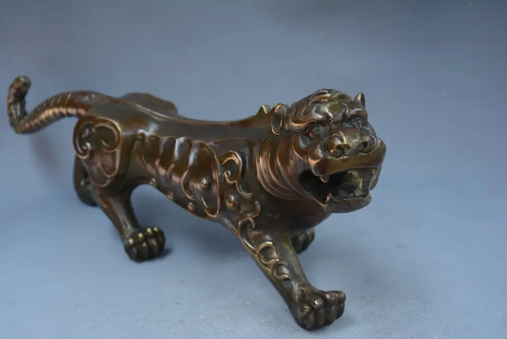 

Rare Old Ming Dynasty brass statue,tiger, free shipping